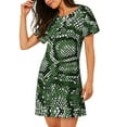 thumbnail image 2 of Gukieu Green Snakeskin Print Women's Nightgown, A-line Round Neck Short-sleeved Nightgown Pajamas Home Wear Suitable for Home and Outing, 2 of 6