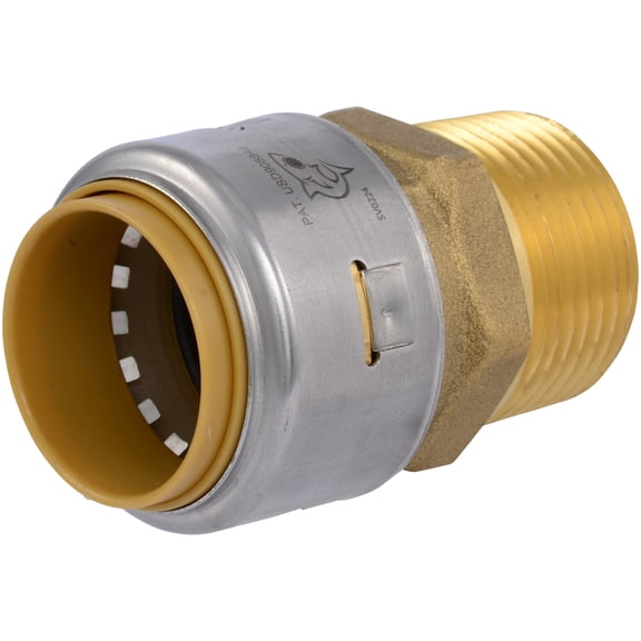 SharkBite Max Male Adapter, 1 in Push-to-Connect x 1 in MNPT, Brass Plumbing Fitting, UR140A