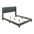 thumbnail image 5 of Home Design Evelyn Queen Upholstered Panel Bed Frame with Button Tufting and Wingback Design, Charcoal Gray, Easy Assembly, 5 of 5