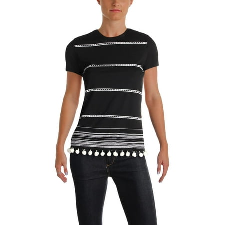 - Lauren Ralph Lauren Womens Beaded Embroidered Pullover Top