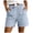 Blue, variant on GHIIYER Cotton Hiking Shorts for Women Casual High Waisted Elastic Shorts with Pockets Summer Clothes Size 2XL