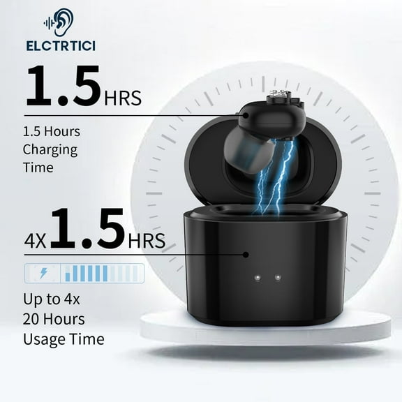 ELCTRTICI Hearing Aids for Seniors Rechargeable with Noise Cancelling, Simple Operation for Hearing Loss, Hearing Aid with Charging Case, VHP-1611