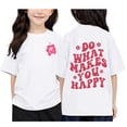 thumbnail image 1 of GDREDA Vêtements Fille T-Shirt Imprimé Col Rond Manches Courtes pour Garçons et Filles T-Shirts Graphiques Blanc, 10-11 Ans, 1 of 3