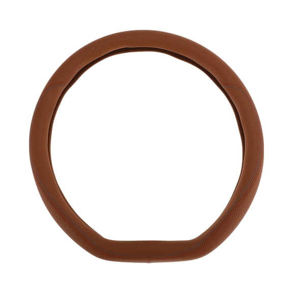 Unique Bargains PU Steering Wheel Cover Rubber Car Steering Wheel Protector 14.96" Brown 1 Pc
