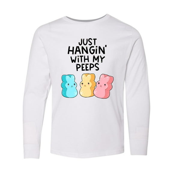 Inktastic Easter Just Hangin' with My Peeps Long Sleeve Youth T-Shirt