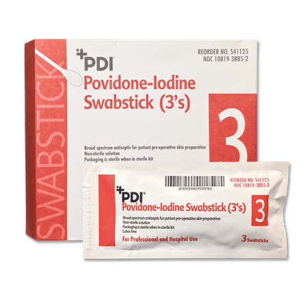 PDI PVP Iodine Prep Swabstick, 2-3/4