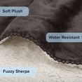 thumbnail image 3 of PETMAKER Dog Blanket - Sherpa Blanket for Bed, Couch or Car (Charcoal), 3 of 9