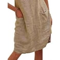 thumbnail image 4 of JustVH Women Summer Short Sleeve Cotton Linen Casual Pockets Loose Dress, 4 of 4