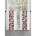 thumbnail image 3 of Tier Curtains 45 Inches Long, Blue Red 4th of July Window Treatment Curtain Drapes, Independence Day Flowers Red Blue Window Half Privacy Curtains for Bedroom Bathroom, 42"x45", 2 Panels, 3 of 7