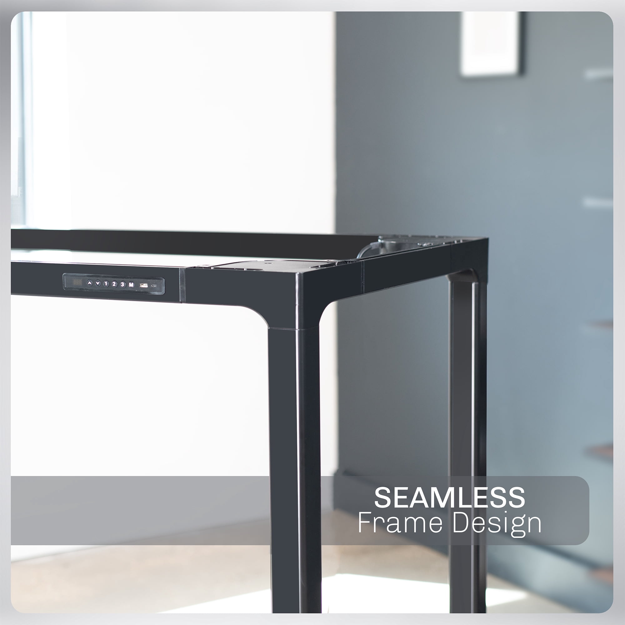 VIVO Black Electric Quad-Motor Height Adjustable 4-Leg Standing Desk Frame