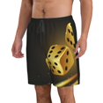 thumbnail image 2 of Pofeuu Golden Dice Prin Men's Swim Trunks Quick Dry Bathing Suit Swimming Board Shorts Mesh Lining Beach Swimwear-Medium, 2 of 6