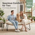 thumbnail image 5 of RADIATA Double Papasan Chair with Ottomans Outdoor Indoor, 2-Person Oversized Wicker Loveseat with 5.5" Thick Cushion, Patio Lounge Chair for Porch, Balcony, Sunroom, Beige, 5 of 9