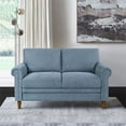 thumbnail image 2 of Lexicon Kinsale Textured Fabric 2-Piece Upholstered Sofa Set in Blue, 2 of 13