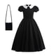 thumbnail image 3 of Addams-vestido de malla negra para niñas, fiesta de baile, cumpleaños, Carnaval, disfraces de Cosplay de Halloween, 3-10 años, 3 of 5