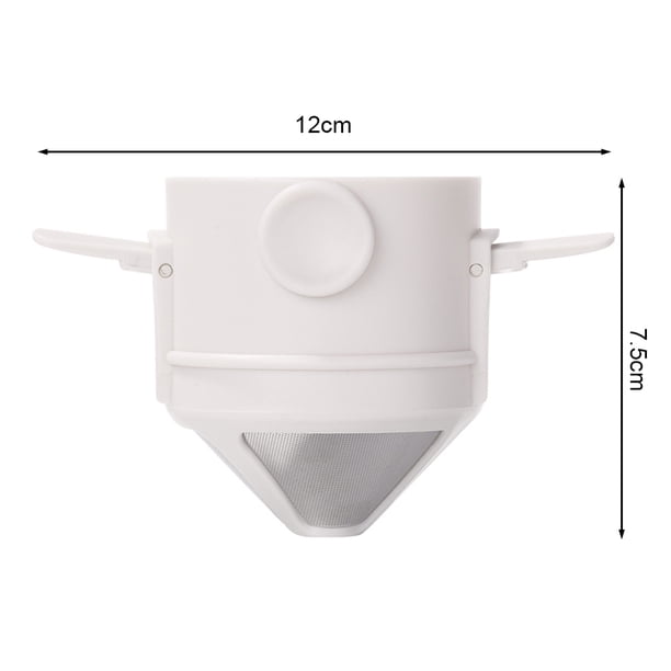 Filtro de café plegable de acero inoxidable con gotero de café con cepillo (blanco) Sywqhk Libre de BPA