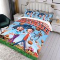 thumbnail image 3 of Lluvia de Hamburguesas Conjunto de sábanas temático, trío de piezas, cómodo y amigable con la piel, diseño único, regalo de decoración para el hogar para familiares, amigos y fans, 90 cm * 190 cm, 3 of 6