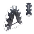 thumbnail image 2 of JOIE-CIEL 3-Tier Foldable Dumbbell Storage Rack, A-Frame Stand for 1-10 lbs Dumbbells, 60 lbs Capacity, Portable with Built-in Carry Handle, Black, 2 of 7