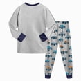 thumbnail image 6 of CAUYDY 5T 6T 7T 8Y 9Y 10Y Children Outfits Kids Boy Picture Outfits Long Sleeve Top Elastic Waist Pants Fall Winter Set Boys Pajamas Sizes 5-6 Years,Grey, 6 of 6