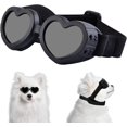 thumbnail image 1 of Gafas de sol para perros de raza pequeña, protección UV en forma de corazón, gafas de sol para perros con correa ajustable, gafas impermeables para perros, mascotas, cachorros, gafas de sol para perros a prueba de viento, color negro Sincero Electrónica, 1 of 7