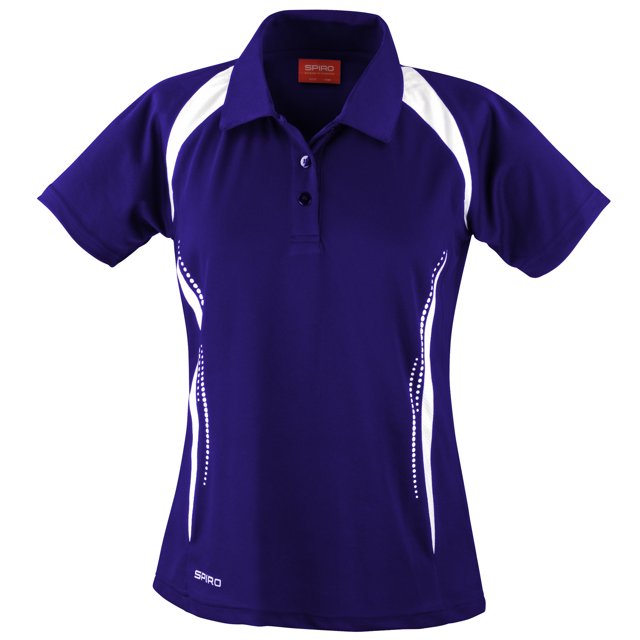 Spiro- Polo para deportes de equipo para mujer (Azul marino/ Blanco)