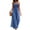 Blue, variant on Women'S Tube Jumpsuits Boho Print Loose Sleeveless Smocked Rompers Wide Leg Long Slit Red M