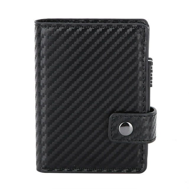 Cartera de moda con doble tarjetero anti RFID para tarjetas de crédito y DNI (estampado de cocodrilo negro)