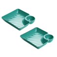 thumbnail image 1 of DGLQMYX Chip and Dip Serving Platter Set, 7.2 Inch Ceramic Divided Snack Plates Set, Sushi Plates with Sauce Section, Perfect for Chip & Dip, Dumpling, Appetizer, Taco, Sushi, Fried Chicken, 1 of 3