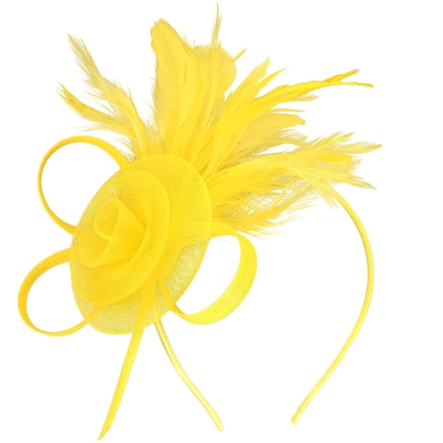 Tulle Mesh Headpiece,Elegant Hat Clip,Party Performance Hair Accessories,Delicate Lightweight Tulle Mesh Craft With Minimalist Decorative Design,Exquisite Hair Clip Ornament For Party,Yellow