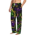 thumbnail image 6 of Gukieu Neon Mardi Gras Print Men's Home Trousers, Elastic Drawstring Home Pajamas Clothing Suitable for Adult Men-XX-Large, 6 of 6