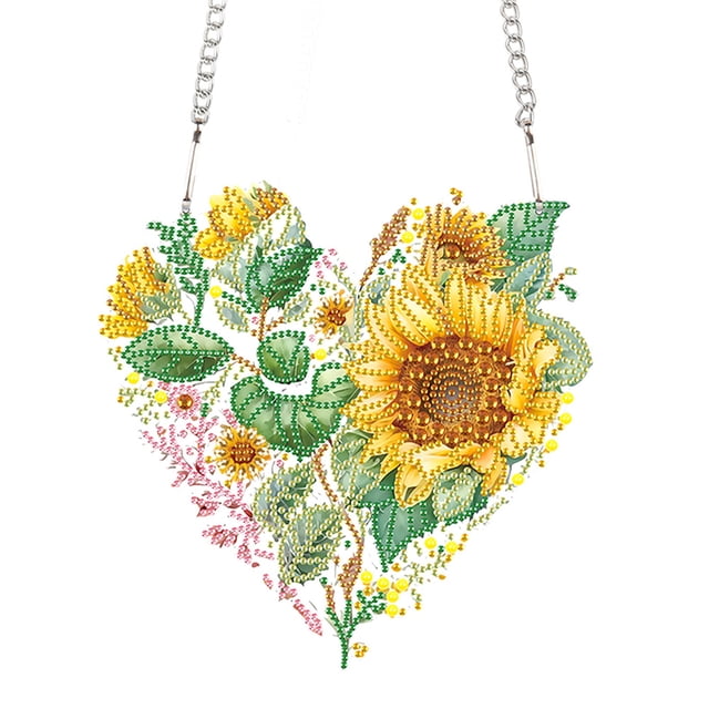 Guirnalda Colgante Wdftyju con Pintura de Diamante en Forma Especial de Girasol