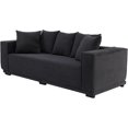 thumbnail image 7 of Tabaray 89" Modern Sofa Couch for Living Room, Modern Upholstered Sponge Sofa Corduroy Fabric Couch w 17.71" Seat Height for Home Office, Living Room, Space Saving,No Assembly Sofa Feet + Black, 7 of 7