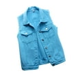 thumbnail image 3 of Luiryar Women's Crop Distressed Ripped Jean Vests Classic Sleeveless Jean Vest Jackets With Flap Pockets, 3 of 9