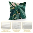 thumbnail image 4 of Chilfamy Hello Summer Vibes Palm Leaves Decorative Throw Pillow Covers, Sunshine Tropical Plant Monstera Porch Outdoor Pillowcase, Green Pink Stay Awhile Hawaii Cushion Case Home Decor 18x18in, 4 of 5