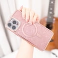 thumbnail image 3 of iPhone 12 Pro Max 6.7 inch Glitter Case [Compatible with MagSafe] Lightweight and Luxury Plating Cute Bling Shockproof Protective Rugged TPU Case Girls Women Covers Pink, 3 of 10