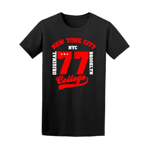 Red Nyc 77 College Bkyln Tee Men's -Image by Shutterstock