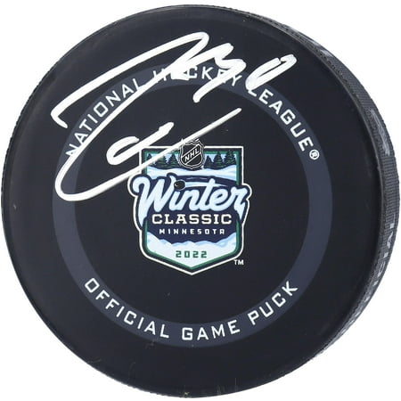 Mats Zuccarello Minnesota Wild Autographed 2022 NHL Winter Classic Official Game Puck - Fanatics Authentic Certified