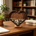 thumbnail image 4 of Wooden Heart Shaped Sea Glass Display Box Coastal Display Frame for Seashells Sand Beach Vacation Tabletop Keepsake Gift for Beach Lover, 4 of 8