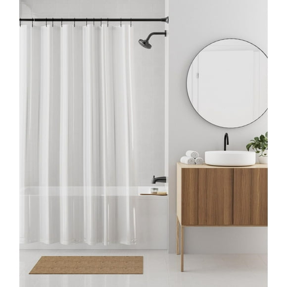 Mainstays Medium Weight Recycled PEVA Shower Liner, Clear, Recycled PEVA shower liner