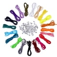 thumbnail image 1 of MasteelfCA 20Pcs Multicolor 3mm Faux Leather Cord Suede Lace with 100pcs Silver Cord Ends for DIY Bracelets Necklace Making Cord String Rope(Random Color), 1 of 7