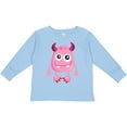 thumbnail image 3 of Inktastic Cute Monster, Smiling Monster, Pink Monster, Horns Boys or Girls Long Sleeve Toddler T-Shirt, 3 of 5