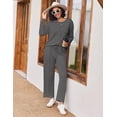 thumbnail image 5 of Ekouaer Pajama Sets for Women 2 Piece Lounge Sets Long Sleeve Sleepwear Top and Pants Cozy Pjs Loungewear with Pockets, 5 of 7