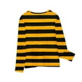 thumbnail image 4 of Odeerbi Kids Boys Girls Long Sleeve Shirt Fall Winter Striped Base Layer Undershirt Cute Print Shirts Crewneck Tops Dressy Casual Blouses Kids Clothes Orange, 4 of 5