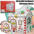 thumbnail image 2 of TQEHS Casita de juegos navideña para colorear, casa de cartón para colorear para niños, casa de bricolaje, B9A8, 2 of 5