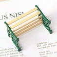 thumbnail image 4 of 1 Pce Mini Banc de Maison Mobilier Miniature Chaise de Parc Jardin Village Banc de Patio (Vert), 4 of 5