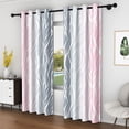 thumbnail image 3 of Lfeey Gradient Stripe Blackout Curtains, Grommet Curtains for Modern Living Room Bedroom, Gray Pink, 52x96 inch, 3 of 5
