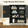 thumbnail image 4 of RoyalCraft Black Wall Mounted Medicine Cabinet with Mirror, Adjustable Shelves & Towel Bar Storage for Bathroom, 4 of 8