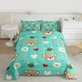 thumbnail image 2 of jejeloiu Kawaii Bear Loves Bedding Comforter Set,Cute Daisy Flowers Twin Comforter Sets,Rustic Bee Bedding Set For Girls Kids,Microfiber Bedroom Decor Reversible,2 Pieces, 2 of 8
