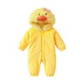 thumbnail image 2 of ZHANGDER Infant Duck Costume Toddler Baby Boys Girls Flannel Romper Hooded Jumpsuit Outfits, 2 of 9