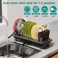 thumbnail image 2 of Compact Dish Drying Rack,Small Dish Rack for Kitchen Counter, Dish Drainer with 360° Rotatable Spout,Plate Rack, Dish Strainer with Cutlery Holder for Pots, Fork & Knives Space Saving, 2 of 13