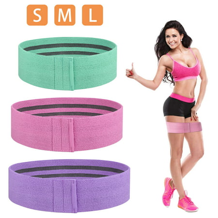 3PCS Hip Cloth Resistance Bands- For Legs and Butt, Workout Gear Booty Exercise Set, Non Slip Circle Loop Fabric Band for Woman and Man, with free Storage